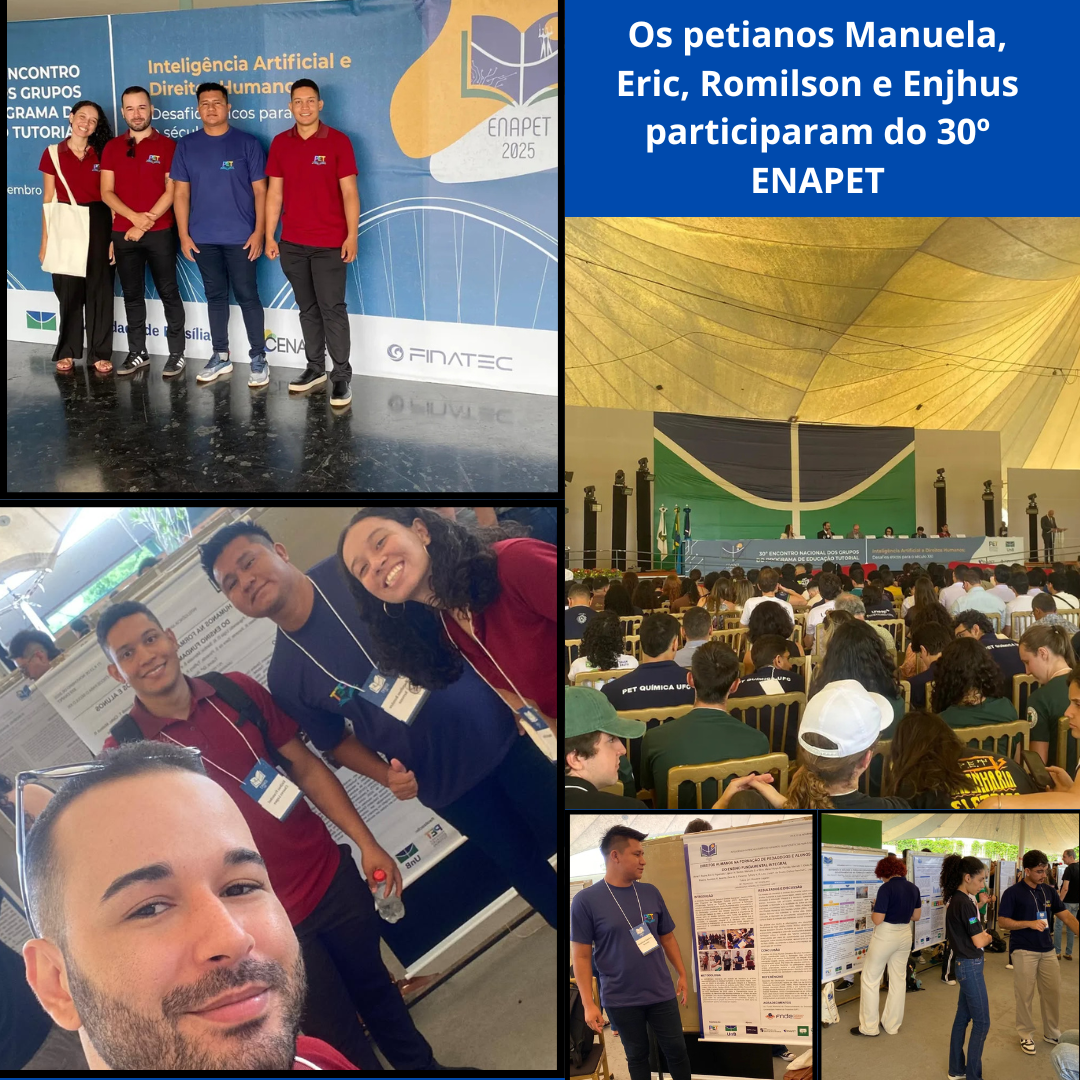 Os petianos Manuela, Eric, Romilson e Enjhus participaram do 30º ENAPET